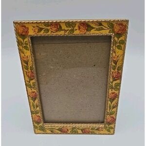 Vintage‎ Bucklers Inc Floral Butterscotch Enamel Picture Frame 4" × 3" Insert